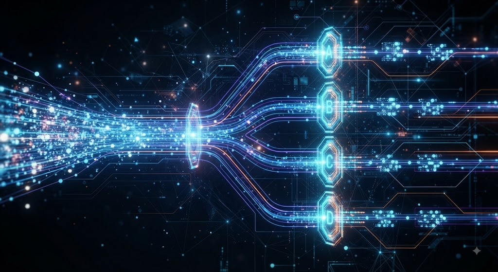 Multiple parallel review threads converging on a single shared codebase diagram