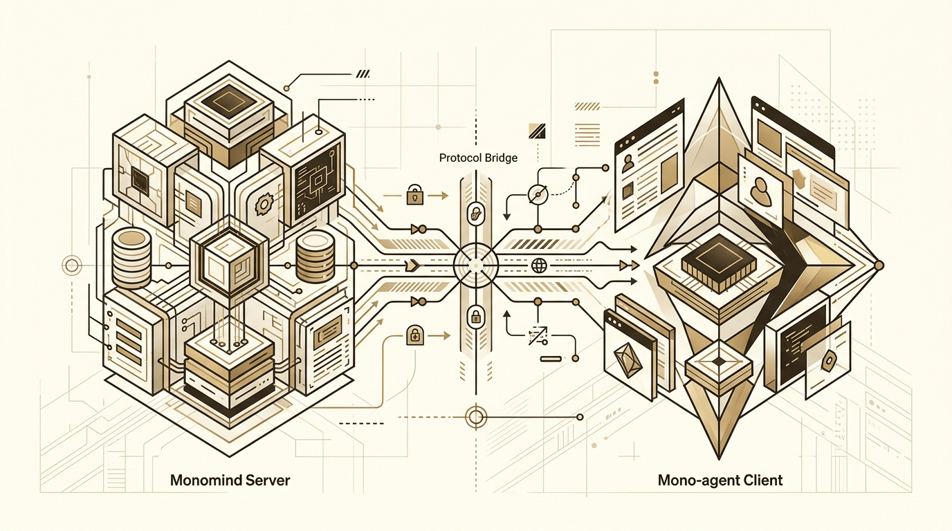 Two products releasing same-day integration - monomind and mono-agent connected via Agent Exec Protocol