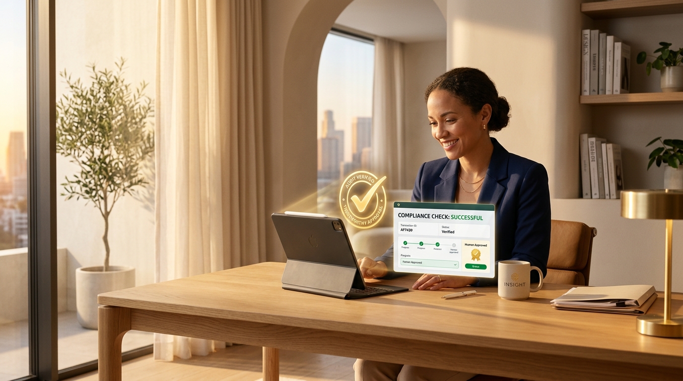 Human reviewing work alongside an automated process